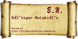 Böttger Malakiás névjegykártya